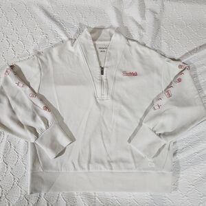 Ogio White Freddy's Famous Custard Half-Zip Pullover with Red Accent Size XL